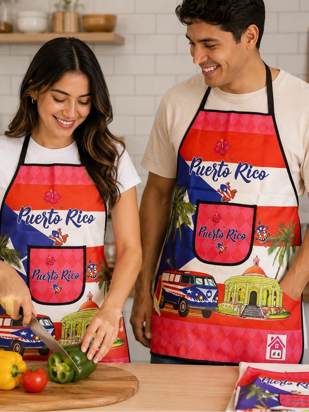 🩷. 1625. Colorful Puerto Rico Apron